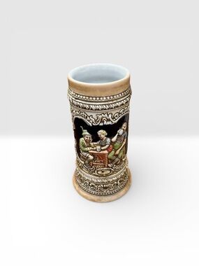Vintage Ceramarte Hand-Painted Ceramic Piece in Beige